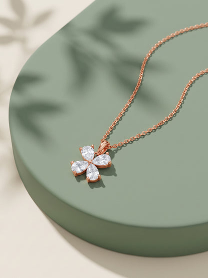 Rose Gold Liliane Pendant With Link Chain
