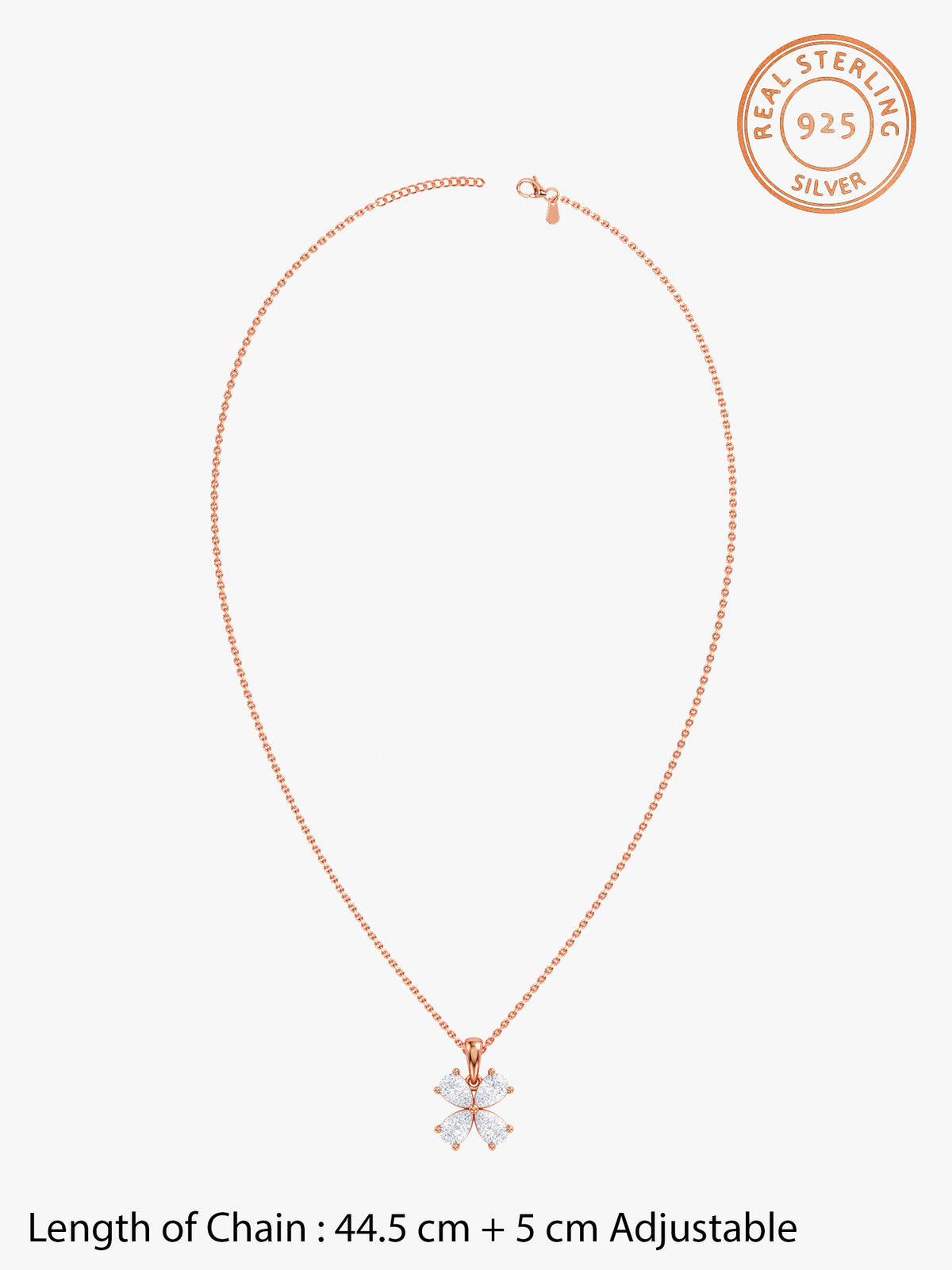 Rose Gold Liliane Pendant With Link Chain