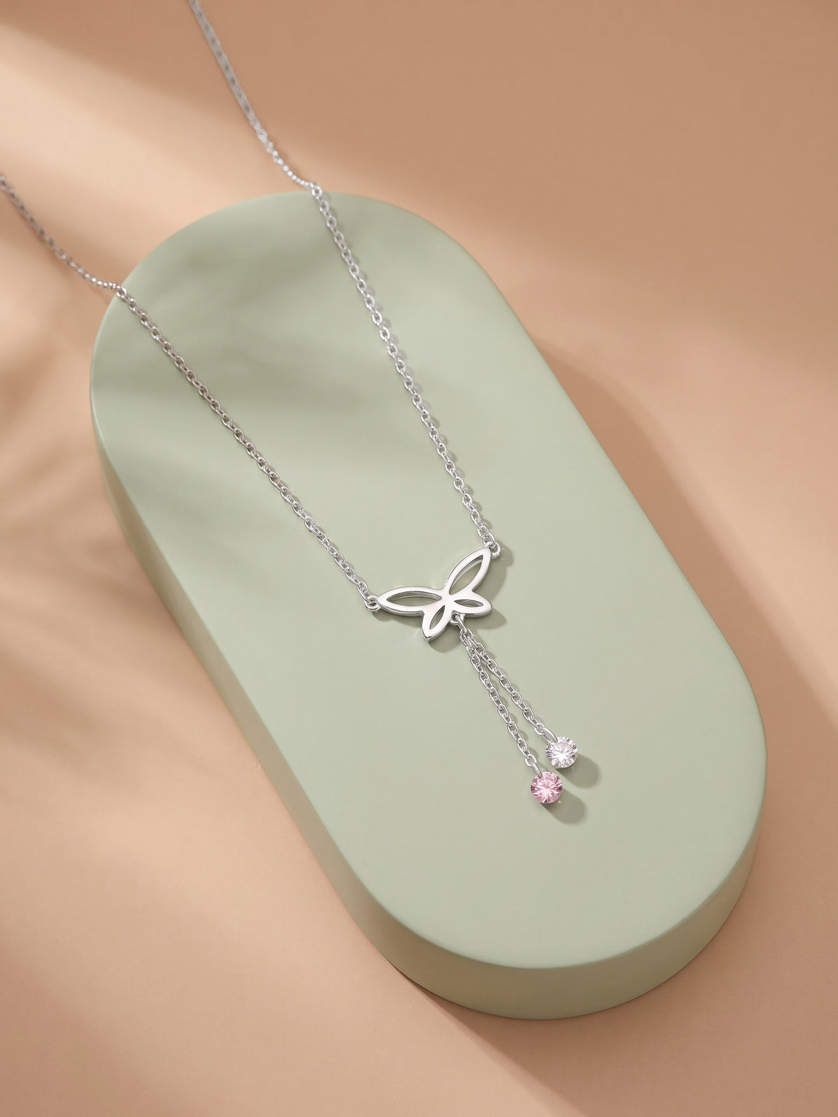 Silver Lepida Spark Lariat Necklace
