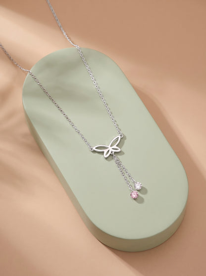 Silver Lepida Spark Lariat Necklace