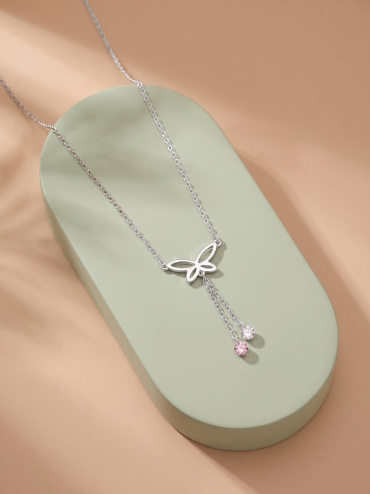 Silver Lepida Spark Lariat Necklace