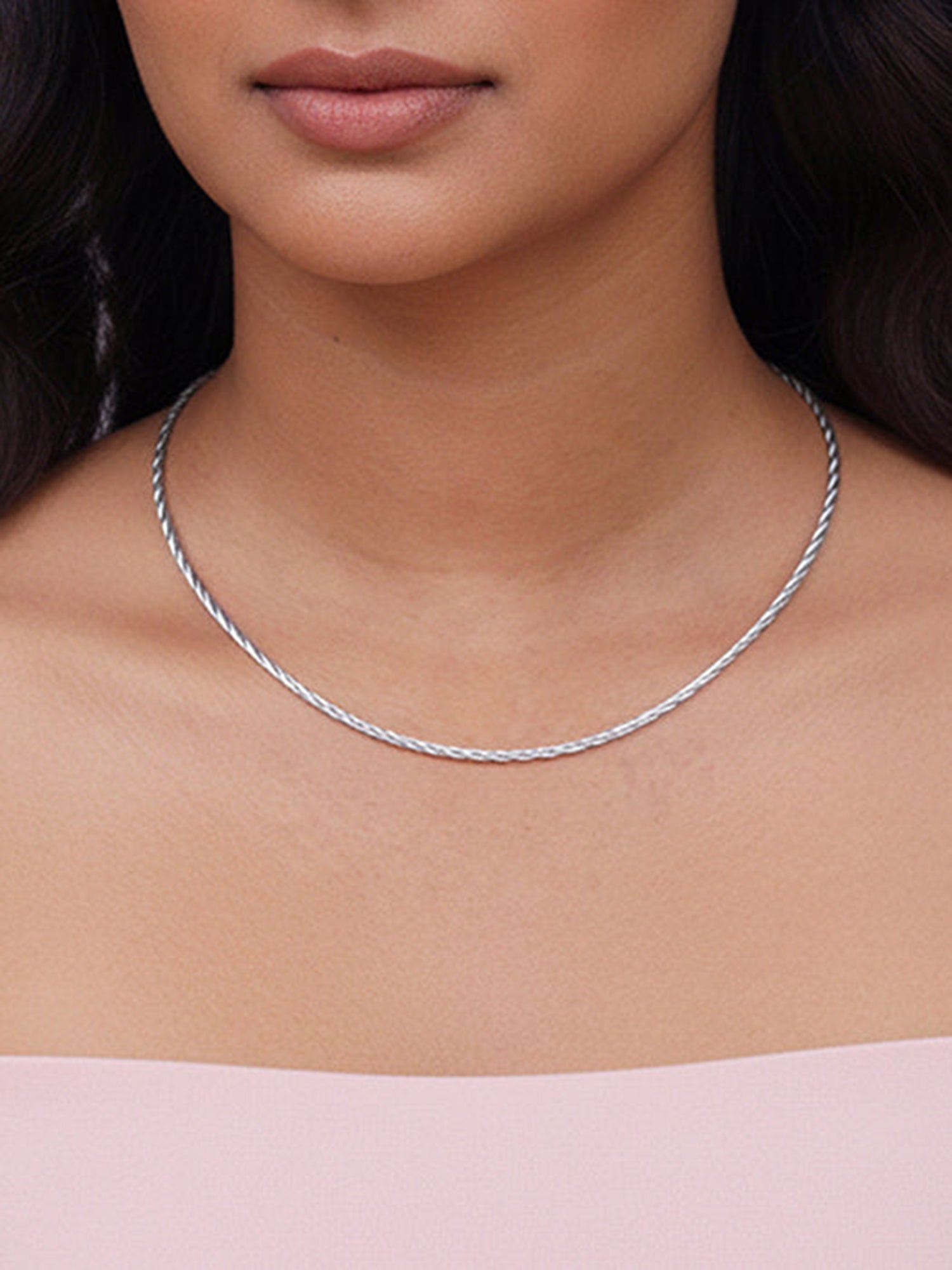 Silver Rope Hasli Necklace