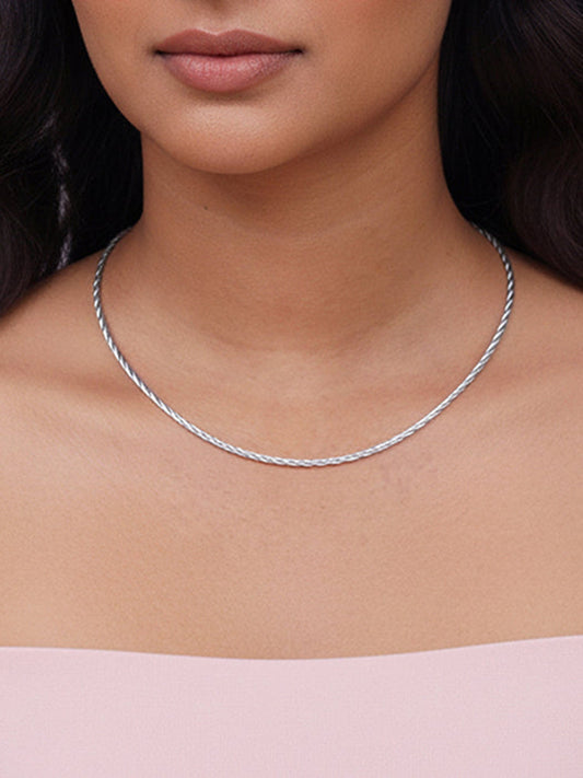 Silver Rope Hasli Necklace