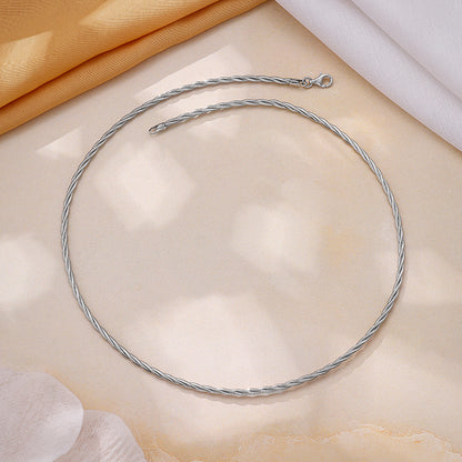 Silver Rope Hasli Necklace