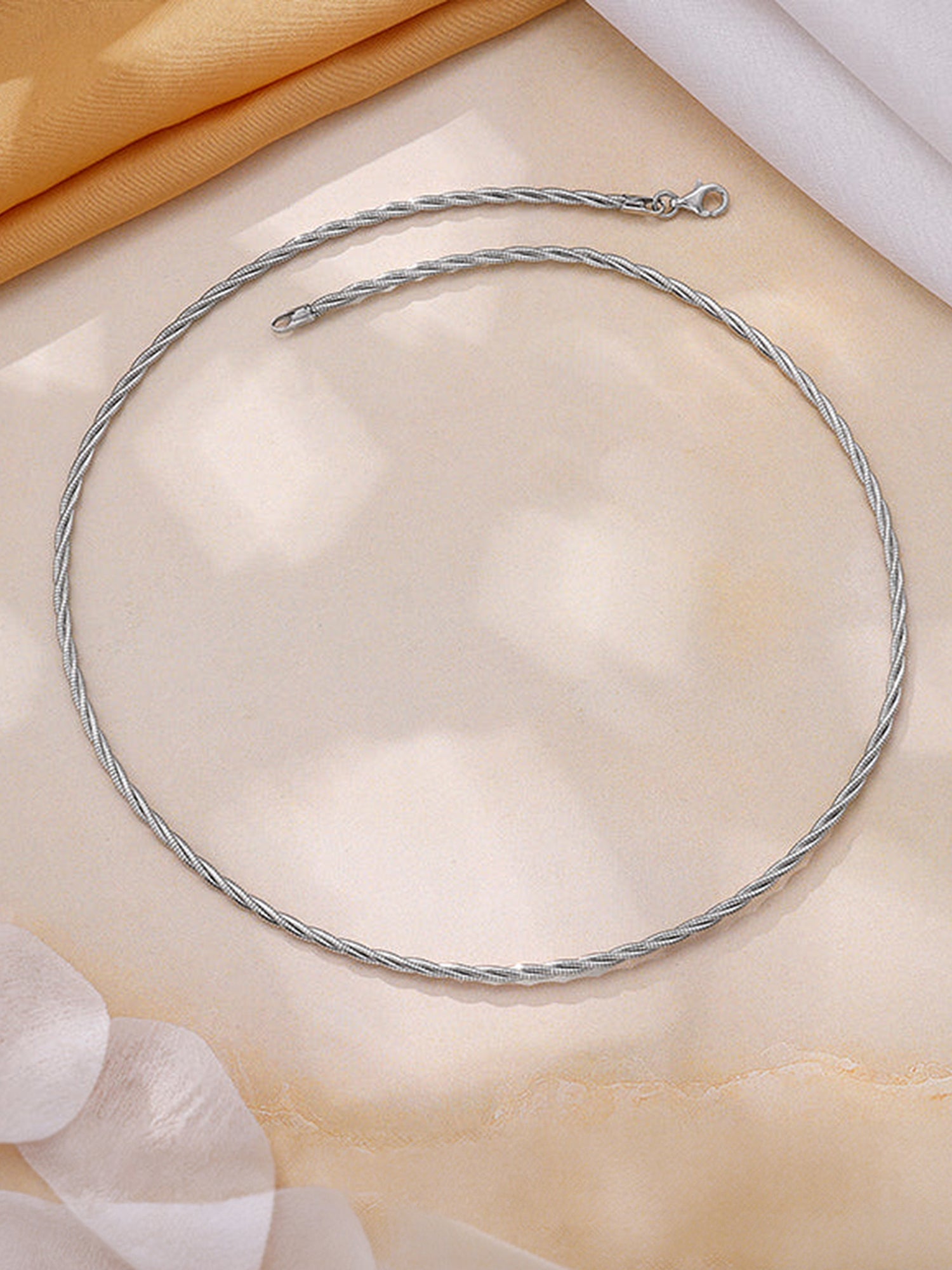 Silver Rope Hasli Necklace