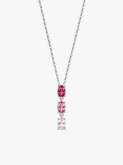 Silver Vibrant Drops Necklace