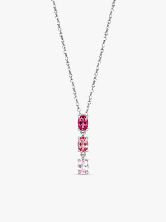 Silver Vibrant Drops Necklace