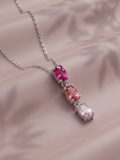 Silver Vibrant Drops Necklace