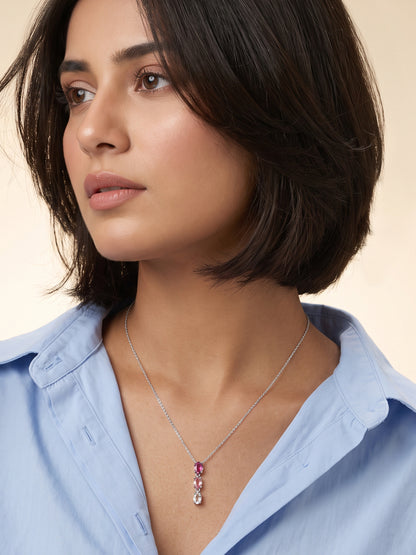 Silver Vibrant Drops Necklace