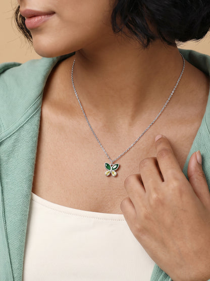 Silver Dazzling Flutter Necklace