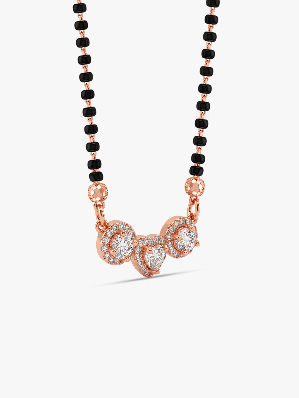 Rose Gold Triple Spark Mangalsutra