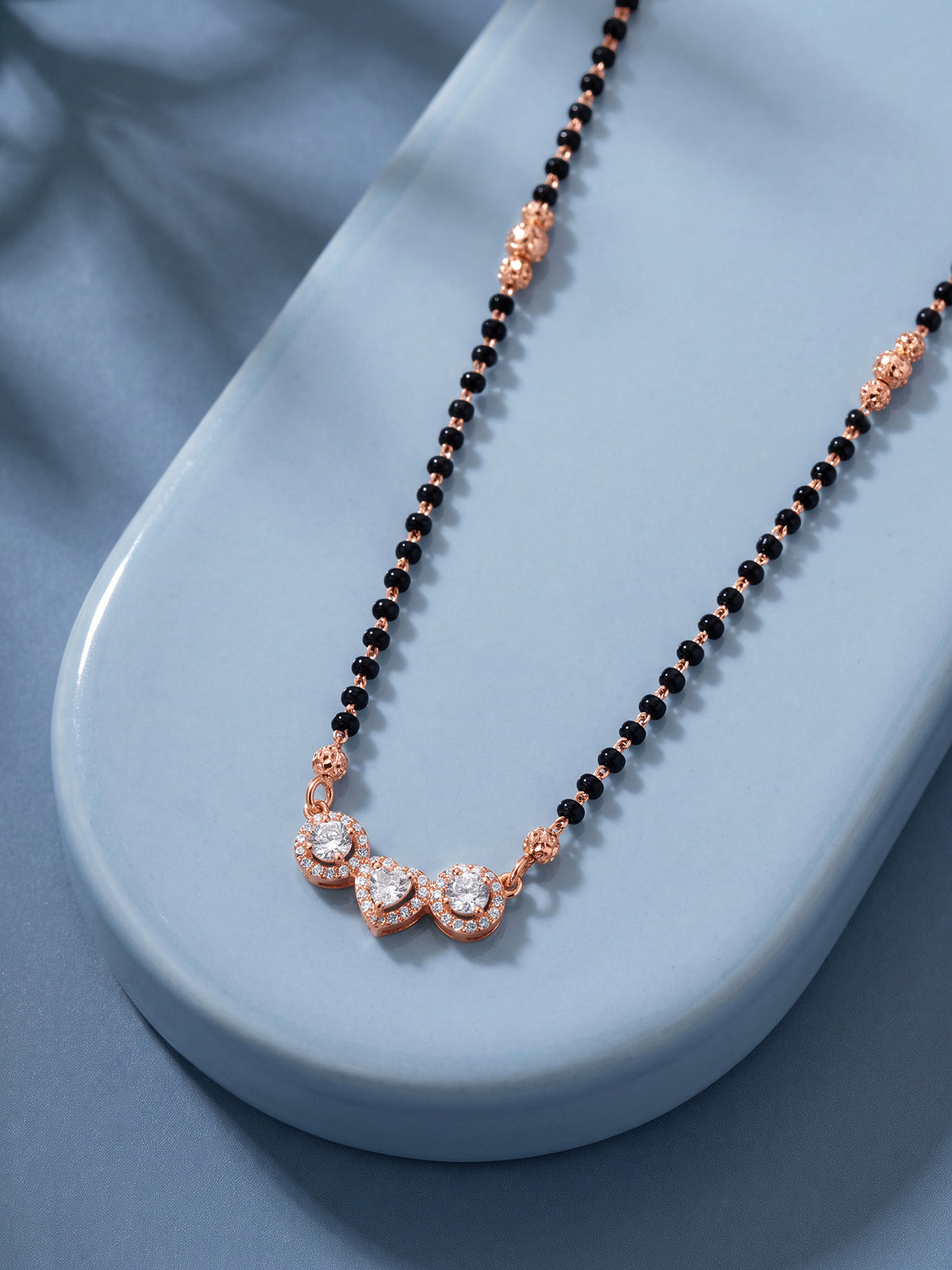 Rose Gold Triple Spark Mangalsutra