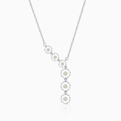 Silver Retro Lariat Necklace