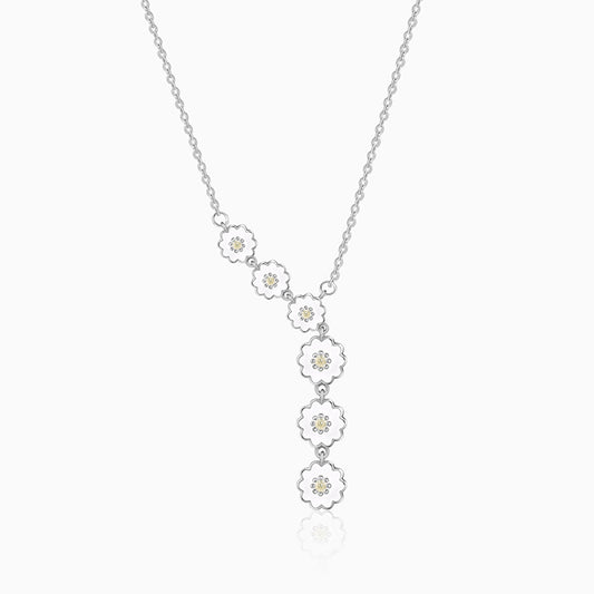 Silver Retro Lariat Necklace