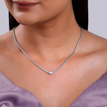 Silver Classic Tennis Necklace
