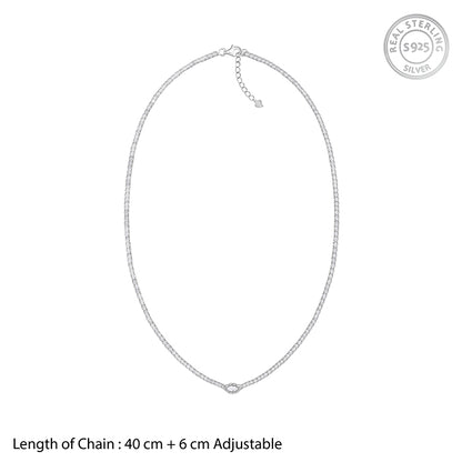 Silver Classic Tennis Necklace