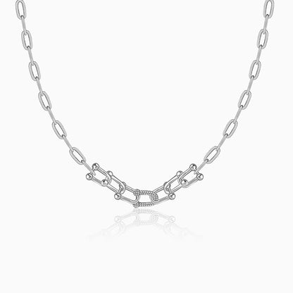Silver Graduated Link Necklace