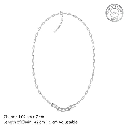Silver Graduated Link Necklace