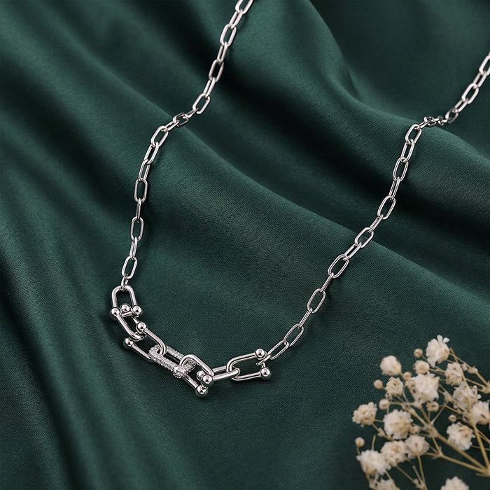 Silver Graduated Link Necklace