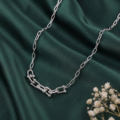 Silver Graduated Link Necklace