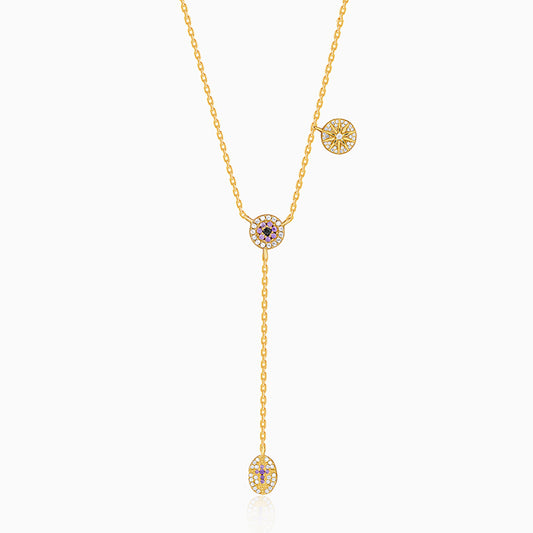Golden Chunky Lariat Necklace