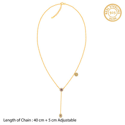 Golden Chunky Lariat Necklace
