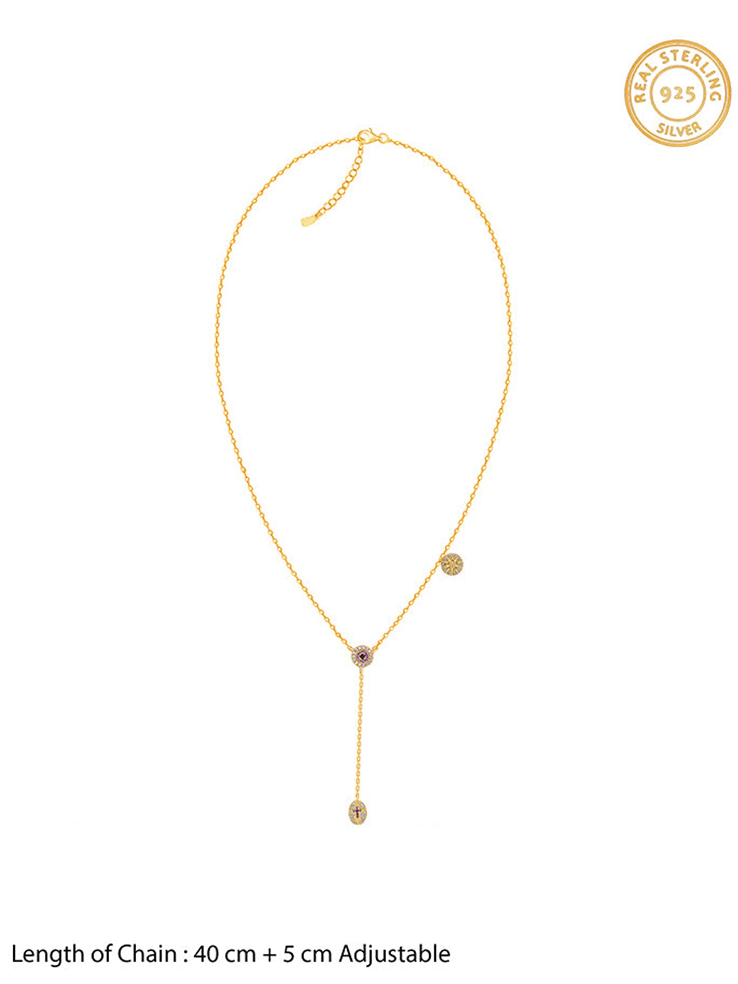 Golden Chunky Lariat Necklace