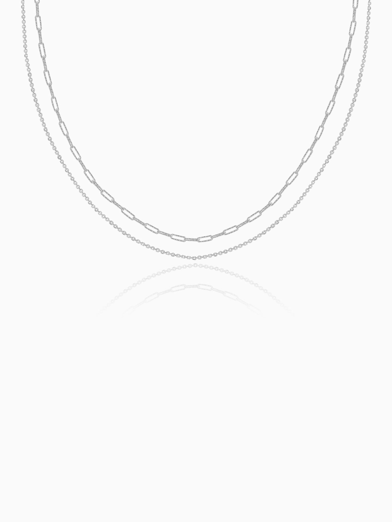 Silver Dual Layer Sparkle Necklace