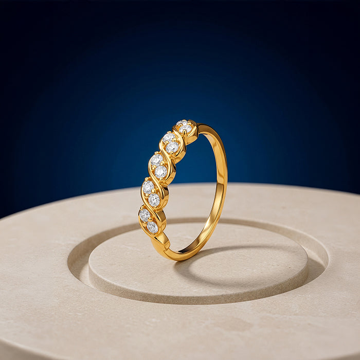 Golden Twisted Sparkle Ring (Size 12)