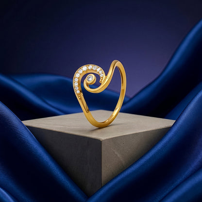 Golden Classy Swirl Ring (Size 12)