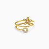 Golden Floral Pulse Ring (Size 13)