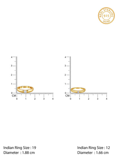 Golden Groove Couple Rings