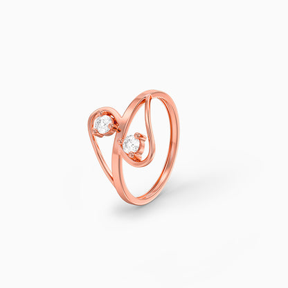 Rose Gold Orbit Spark Ring (Size 12)