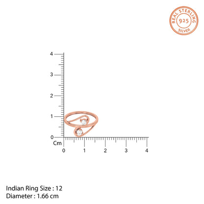 Rose Gold Orbit Spark Ring (Size 12)