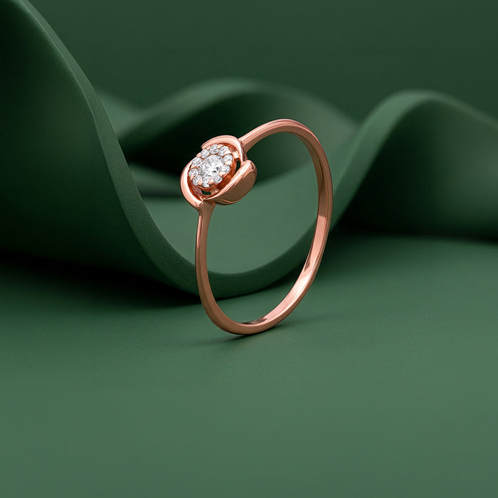 Rose Gold Mystical Rose Ring (Size 12)