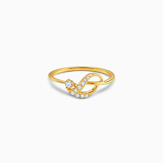 Golden Knotted Leaf Ring (Size 12)