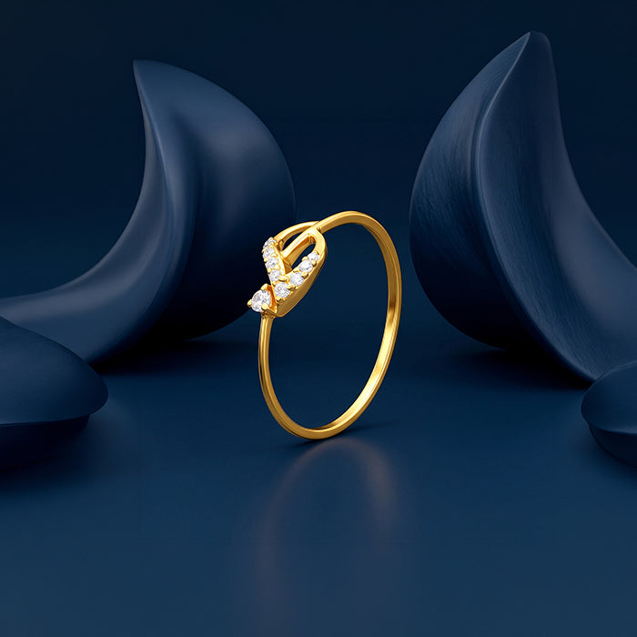 Golden Knotted Leaf Ring (Size 12)