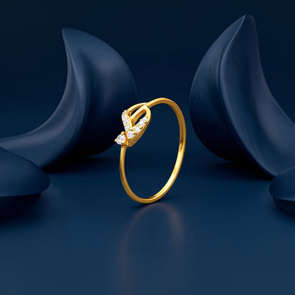 Golden Knotted Leaf Ring (Size 12)