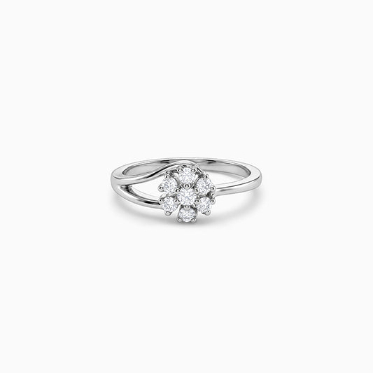 Silver Modern Floral Ring (Size 12)