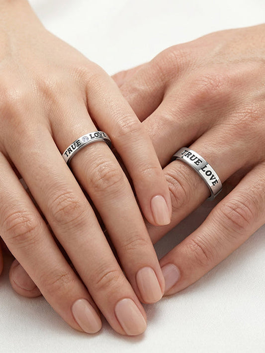 Silver True Love Couple Rings