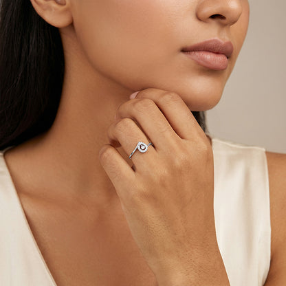 Silver Sunlit Leaf Ring (Size 12)