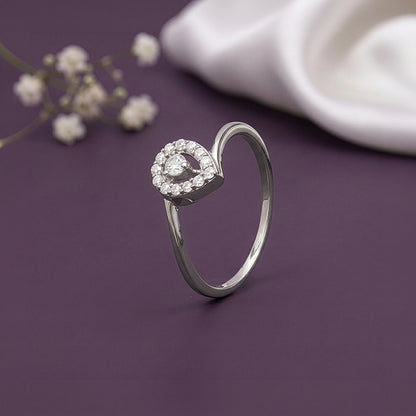 Silver Sunlit Leaf Ring (Size 12)