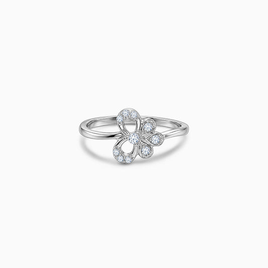 Silver Celeste Flower Ring (Size 12)