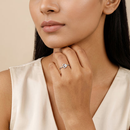 Silver Celeste Flower Ring (Size 12)