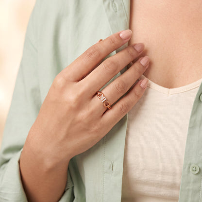 Rose Gold Dimitra Bow Ring (Size 12)