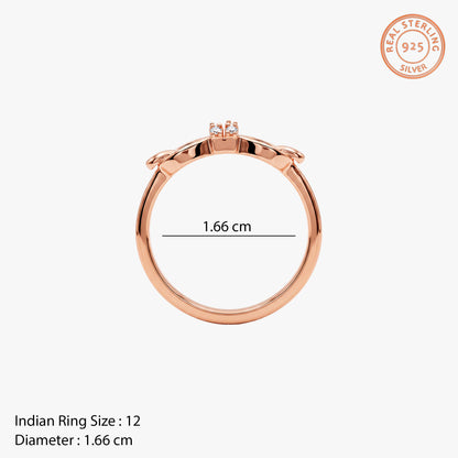 Rose Gold Dimitra Bow Ring (Size 12)