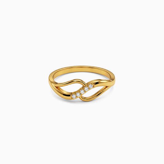 Golden Intertwined Infinity Ring (Size 12)