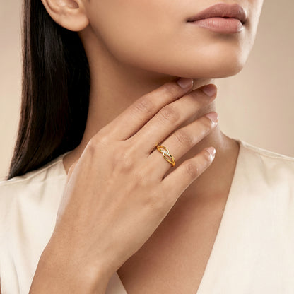 Golden Intertwined Infinity Ring (Size 12)