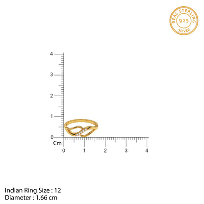 Golden Intertwined Infinity Ring (Size 12)