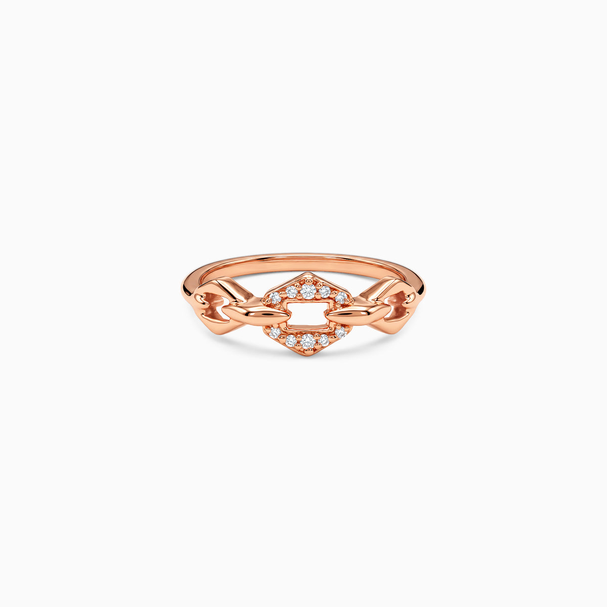 Rose Gold Cybil Chain Ring (Size 12)